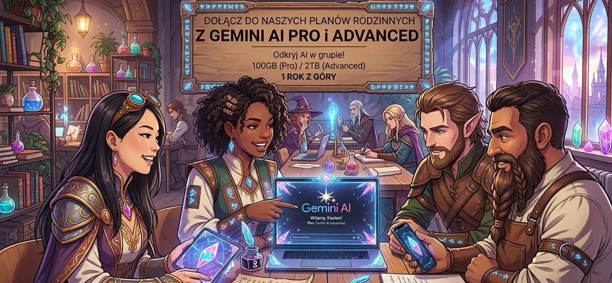 tanie konta google one ai gemini pro advanced plan rodzinny